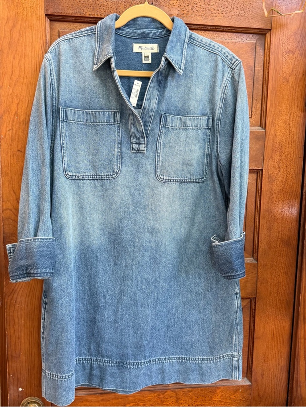 Madewell Washed Blue Denim Tunic Mini Dress